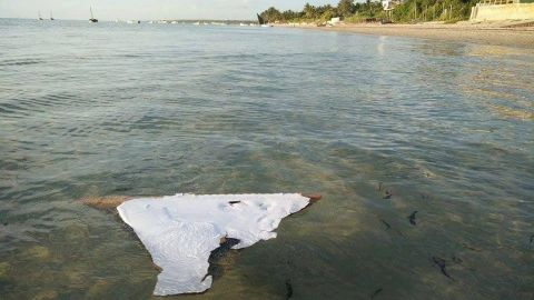 The piece of debris suspected to be from MH370.