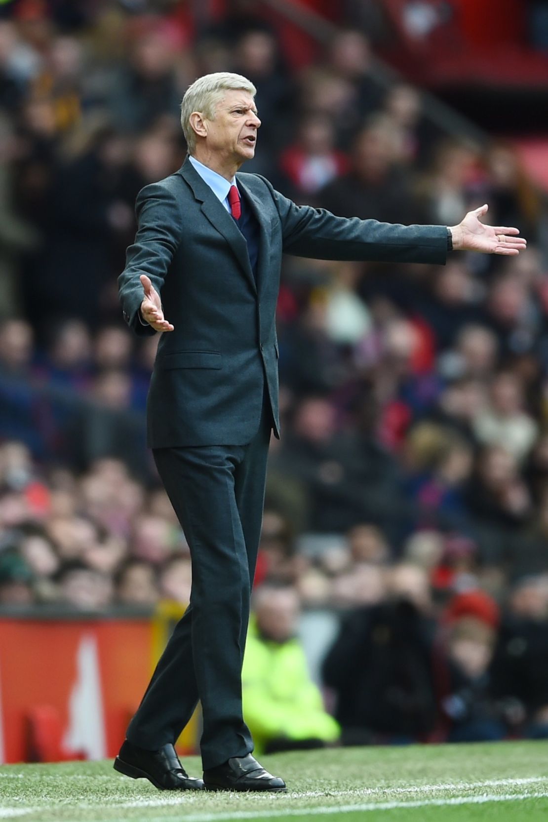 A frustrated Arsene Wenger on the touchline earlier this season.