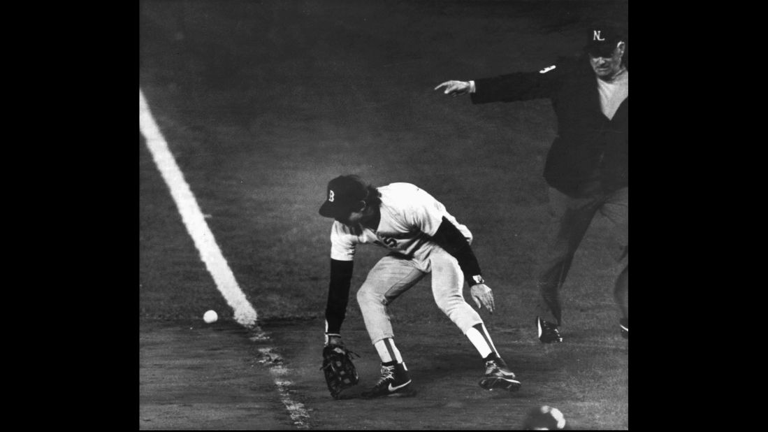 <strong>'It gets through Buckner!':</strong> The Boston Red Sox were up three games to two in the 1986 World Series when the team's first baseman, Bill Buckner, misplayed a ball hit to him, allowing the New York Mets to win Game 6. The Mets went on to win Game 7, making Buckner a scapegoat for the World Series loss. Boston hadn't won a World Series since 1918.