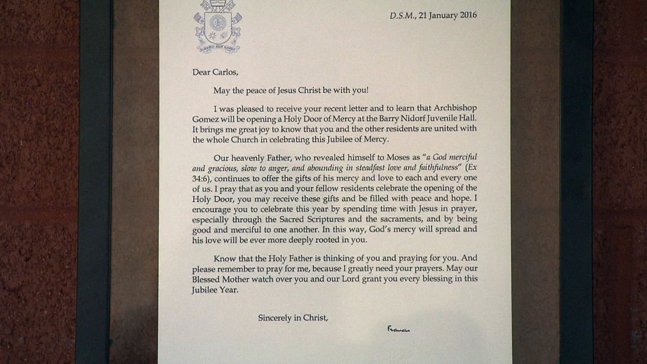Letter from Pope Francis