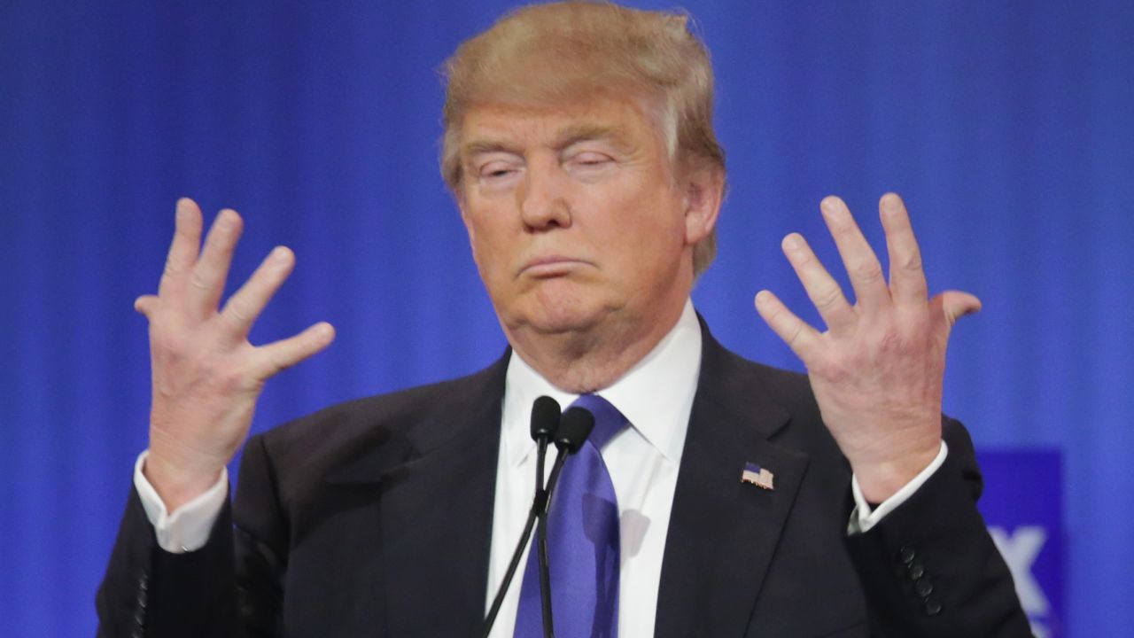 Republican candidate Donald Trump reassures voters there was "no problem" with his hands or anything else for that matter