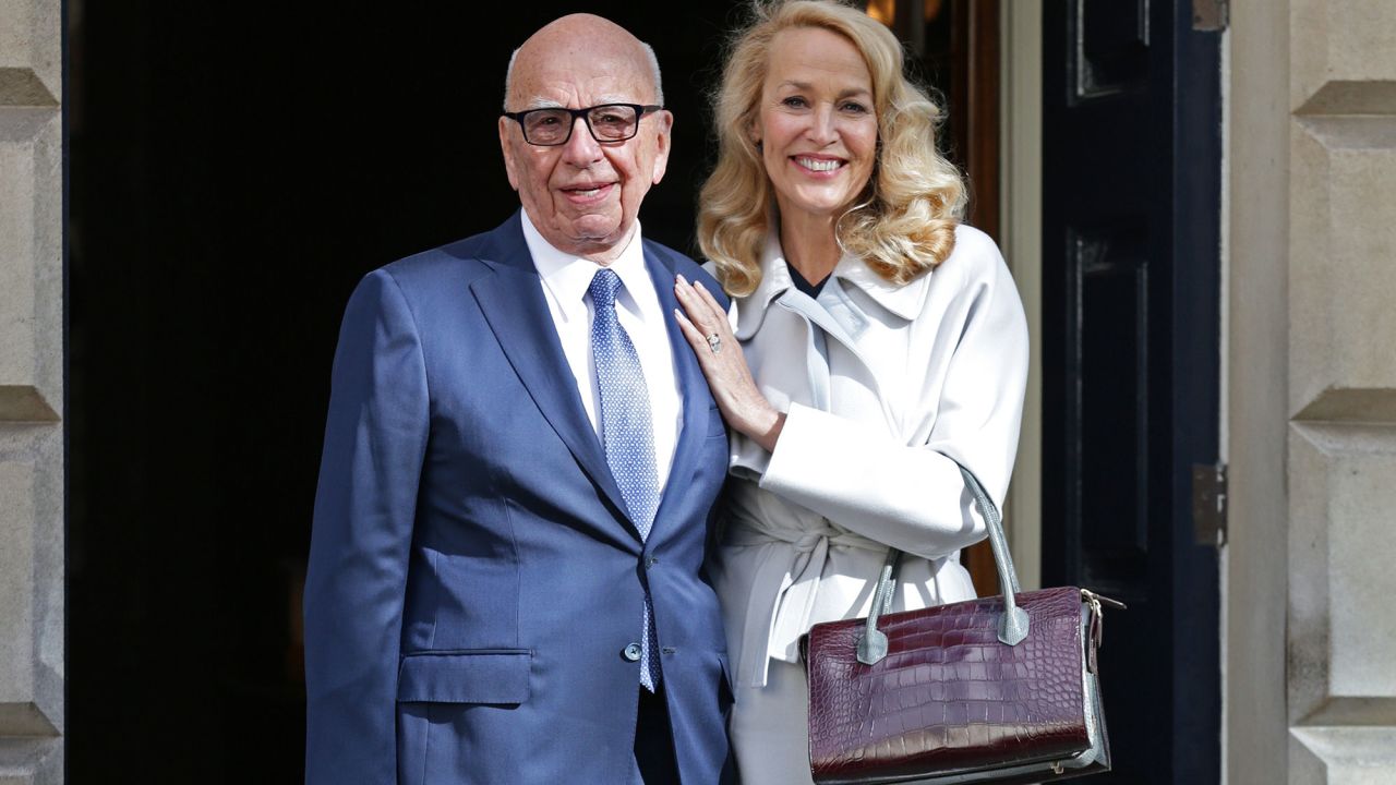 Media mogul Rupert Murdoch, 84, marries former model Jerry Hall, 59. 
