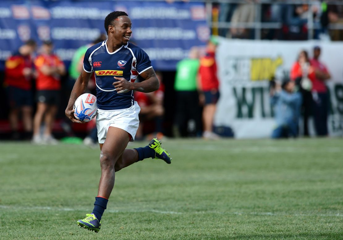 Sevens specialist Carlin Isles is one of U.S.A. Rugby's biggest stars - he can run 100m in 10.13 secs, which would have qualified for the semis at London 2012.