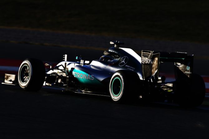 Hamilton's Mercedes cut out on the main straight on day 4 of testing! 