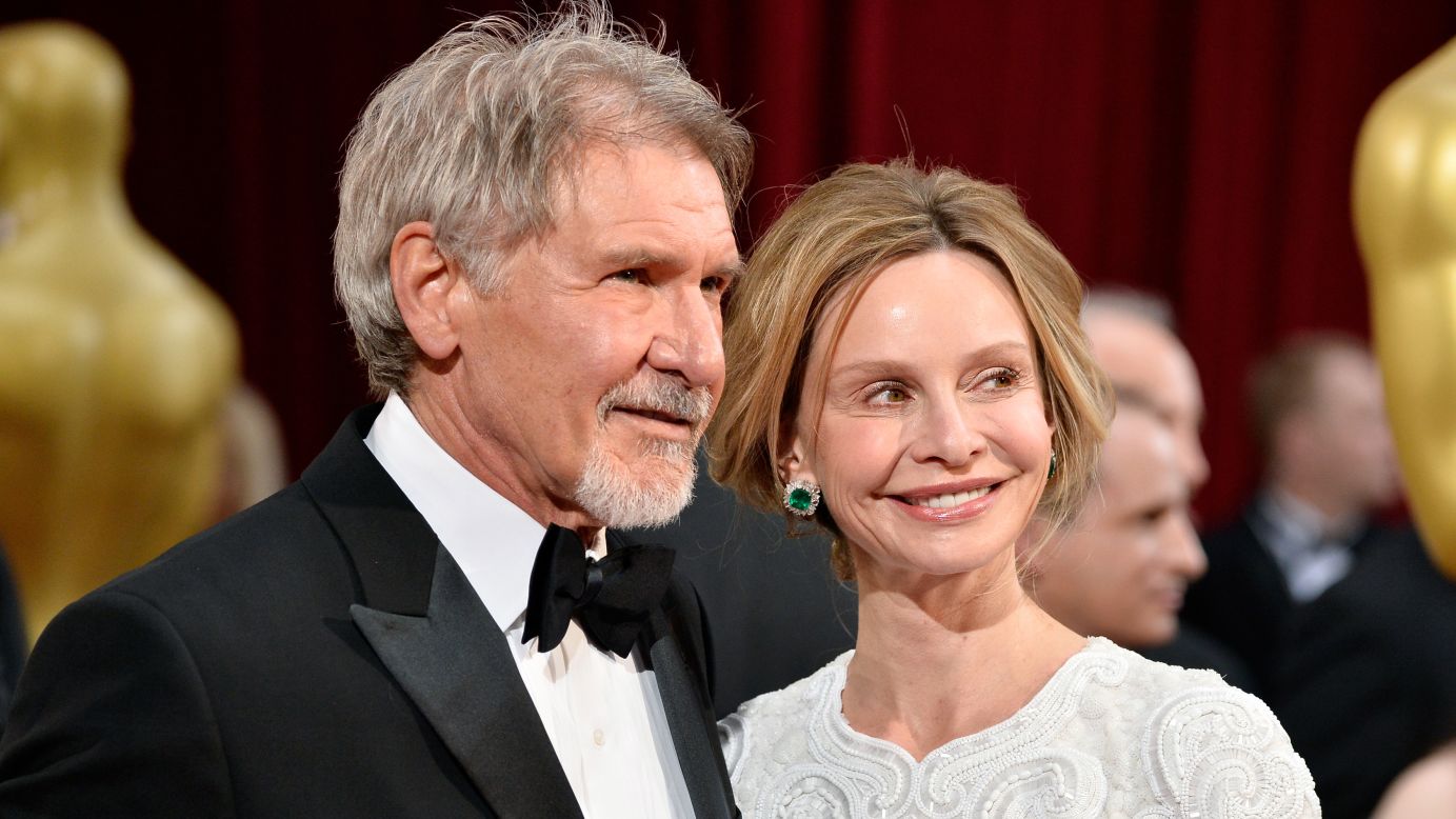 Husband and wife actors Harrison Ford, 74, and Calista Flockhart, 52.