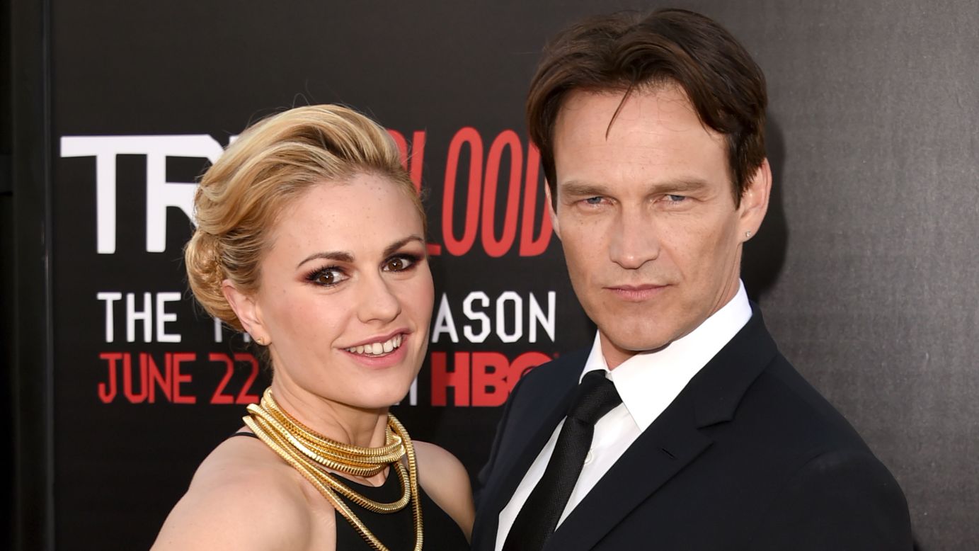 "True Blood" stars Anna Paquin, 34, and Stephen Moyer, 47, have been married for six years. 