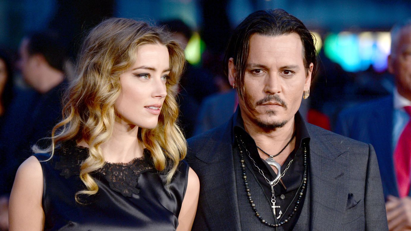 Actor Johnny Depp, 53, married "Zombieland" actress Amber Heard, 30, in 2015.