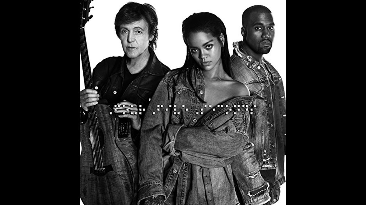 Rihanna's collaboration with Paul McCartney and Kanye West, "fourfiveseconds," was released January 24, 2015, with the only advance word a hint from West a few days earlier. 