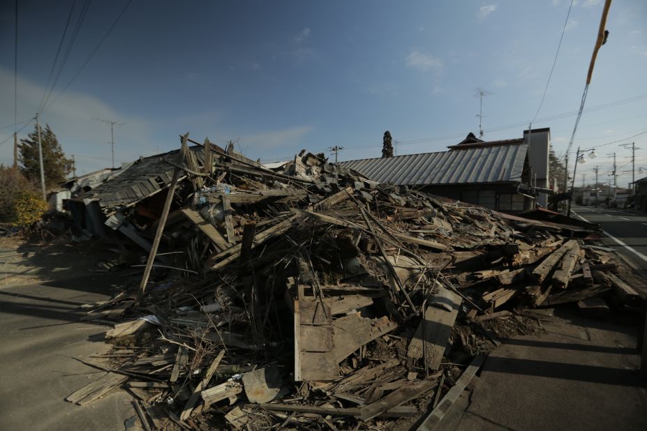 A house destroyed by the 2011 earthquake. 