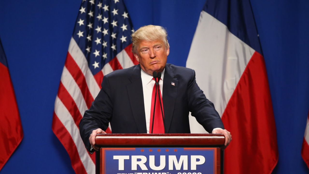 Republican presidential candidate Donald Trump speaks at a rally at the Fort Worth Convention Center on February 26, 2016 in Fort Worth, Texas.