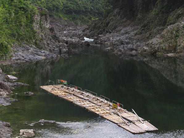 Dense virgin forests, sheared cliffs and unique rock formations line the Kitayama River.