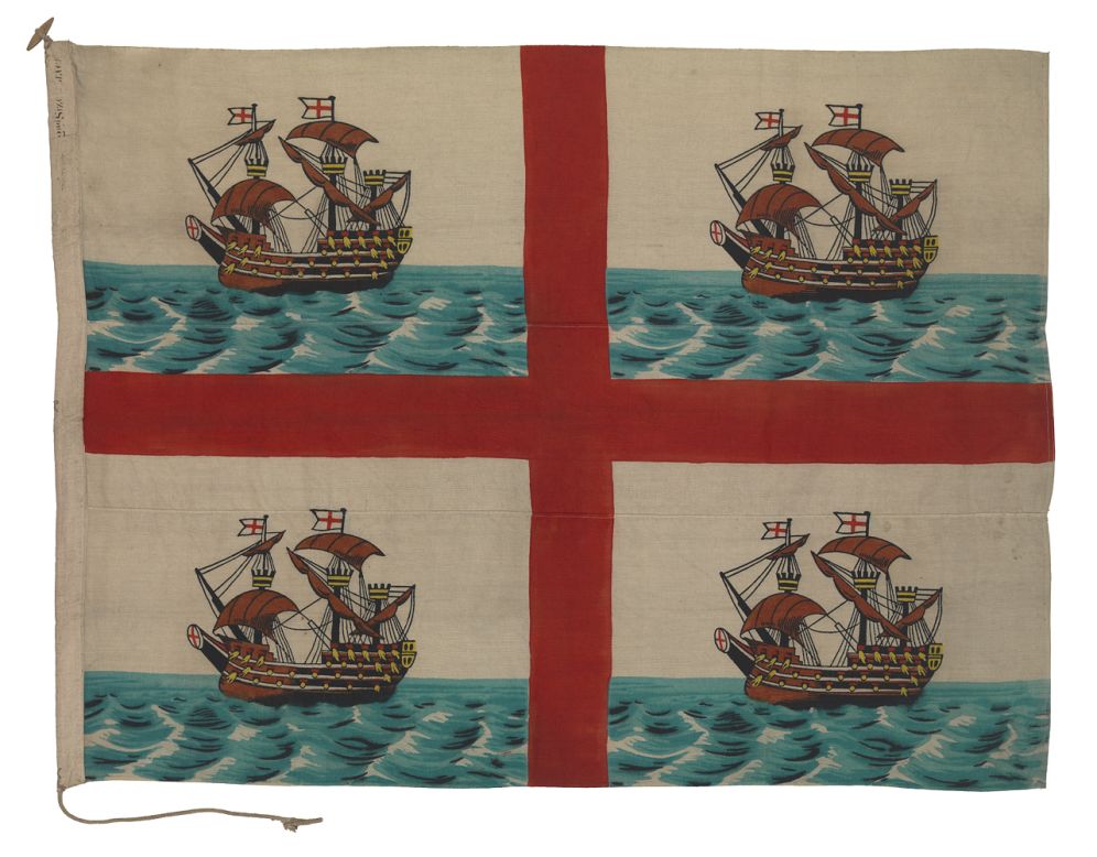 This whimsical 1910 flag belongs to Trinity House, the charity responsible for safeguarding Britain's seafaring community and managing its lighthouses. 