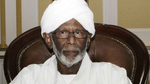 Sudanese Islamist leader Hassan al-Turabi, shown in a 2014 photo, died Saturday of an illness, state news reported.