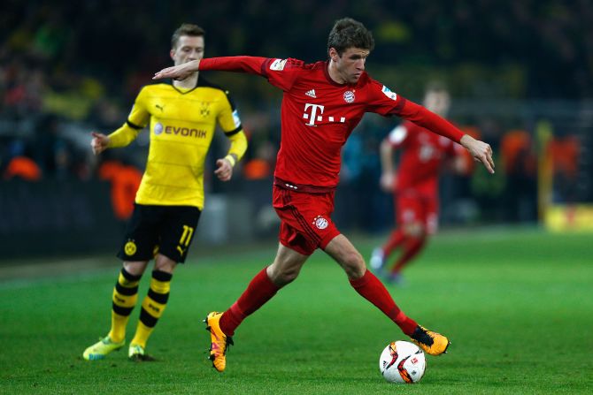 Thomas Mueller was quiet for Bayern all evening.
