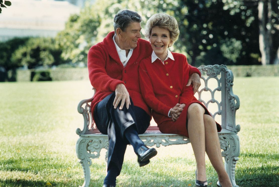Former President Ronald Reagan and first lady Nancy in an undated photo.