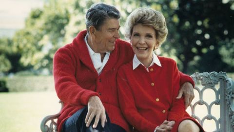 Former President Ronald Reagan and first lady Nancy in an undated photo.