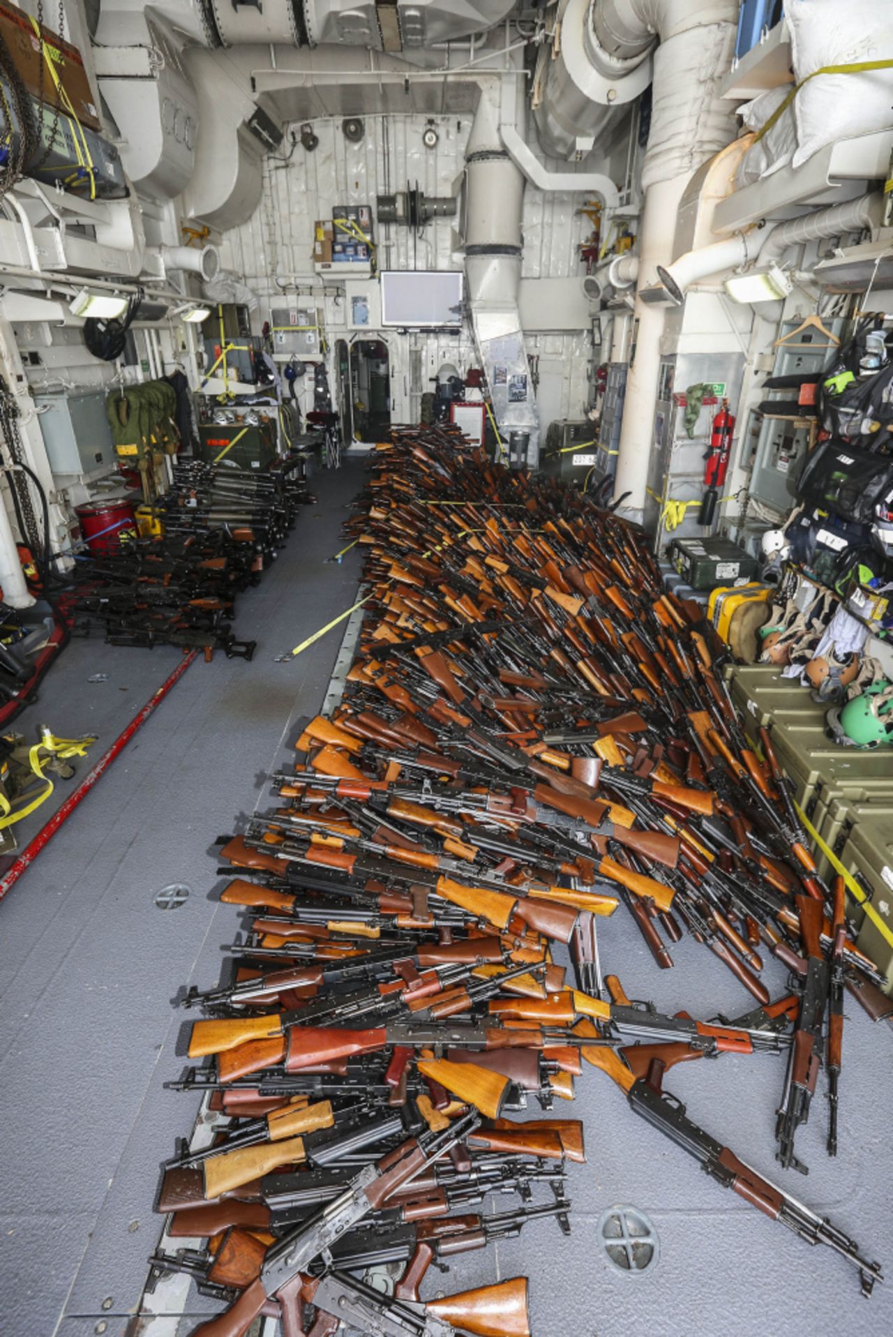 Weapons seized by the HMAS Darwin off the coast of Oman