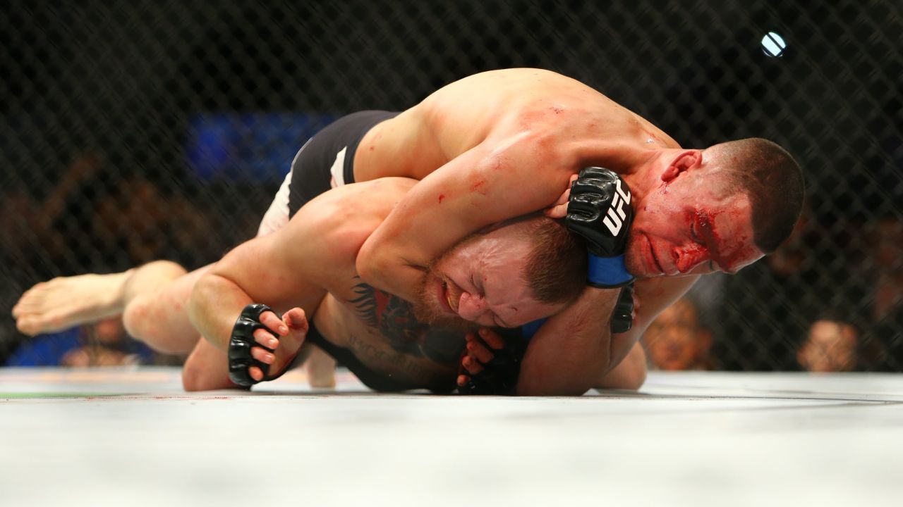 Nate Diaz defeated Conor McGregor by forcing a tap-out in the second round.