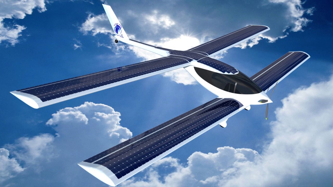 Frenchman Raphael Dinelli hopes to make the world's first zero-carbon flight across the Atlantic, in a hybrid aircraft called the Eraole. 