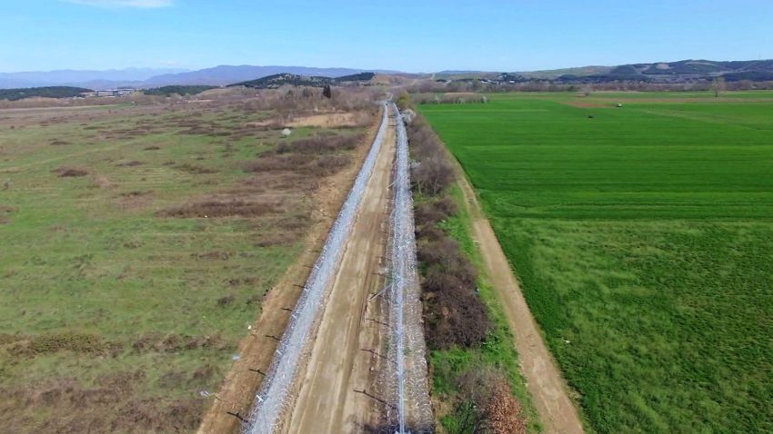 greece macedonia border fence drone