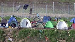 Refugee tents at the Greece-Macedonia border