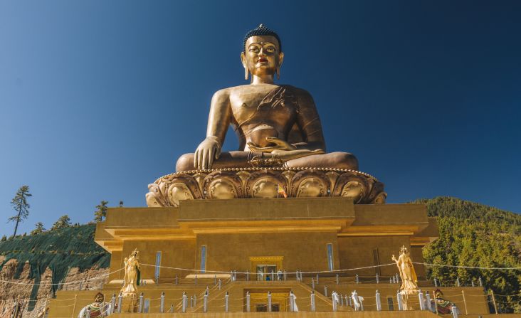 Inspired by a 1,200-year-old Bhutanese prophecy, the recently completed Thimphu Buddha is one of the largest sitting Buddhas in the world. Bhutan is the world's last independent Buddhist kingdom.
