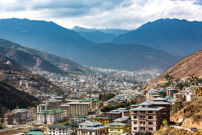 With a population of just under 100,000, Thimphu is a quickly growing capital. Bhutan is half the size of Indiana, and two-thirds of it is covered by pristine forest. Its constitution insists that it must stay that way -- forever.