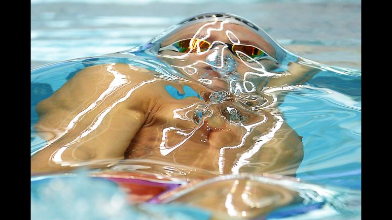 Australian swimmer Mitch Larkin swims the 100-meter backstroke Sunday, March 6, while competing in the New South Wales State Open Championships.
