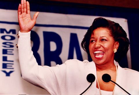 Carol Moseley Braun, a Democrat from Illinois, was the first African-American woman to be elected to the U.S. Senate. She served from 1993 to 1999.