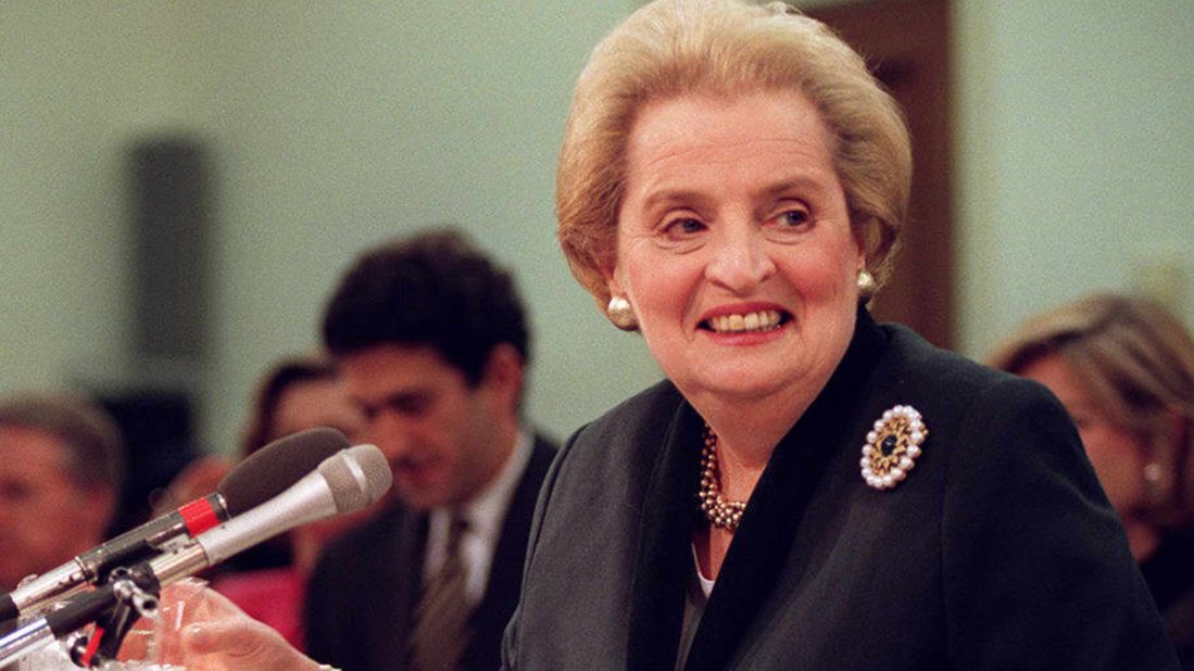 Madeleine Albright was the first woman to serve as U.S. secretary of state. She was appointed to the position by President Bill Clinton in 1997.