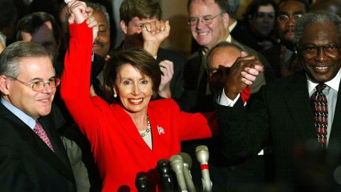 Nancy Pelosi is seen in November 2002 on Capitol Hill in Washington, DC, after Democrats chose her as their leader in the House of Representatives, making her the first woman to lead a party in the US Congress. At the time Democrats were in the minority. 
