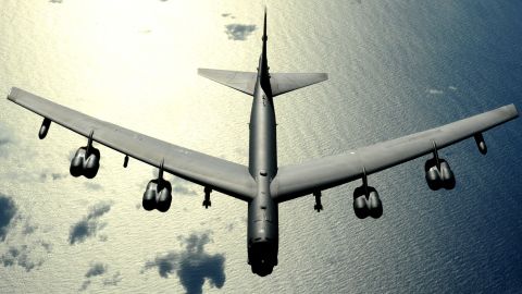 The B52 bomber first came into service in 1952 and has been upgraded over the years to carry air-launched cruise missiles.