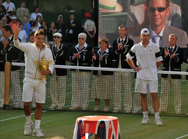 Roger Federer overhauled Sampras' mark in 2009 when he beat Andy Roddick for his 13th major title. Sampras was in the crowd to see the Swiss eclipse him. "I was resigned when I saw Roger do it," Sampras told CNN. "Sure, I would have loved for my 14 to last forever but it was meant to be broken."