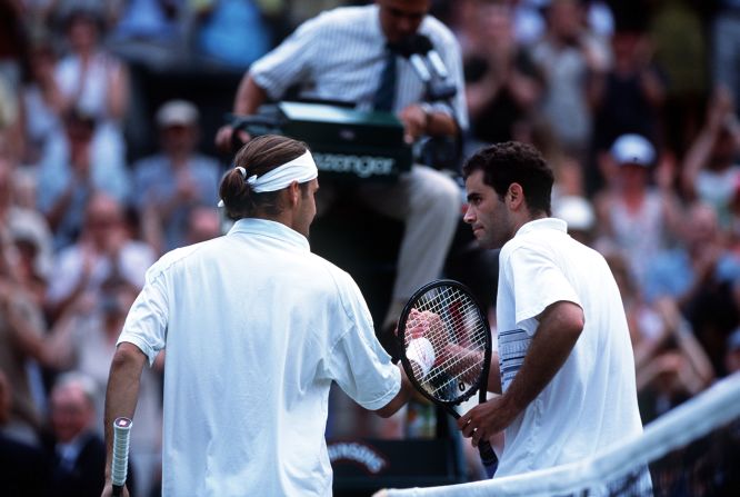 Sampras and Federer met just once in competition, at Wimbledon in 2001. The Swiss knocked the defending champion out in the fourth round at the All England Club.