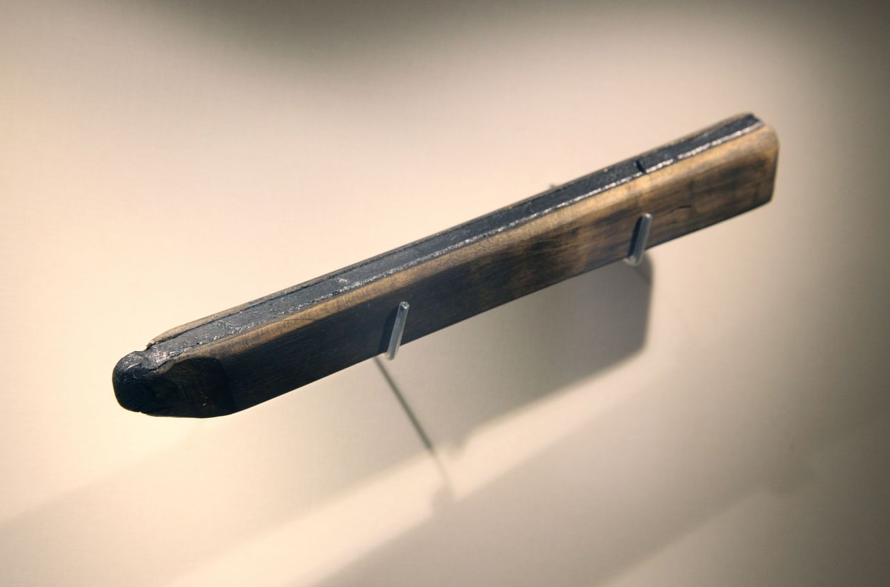 The oldest known pencil from the 17th century on display at the Faber-Castell castle in Nuremburg. 