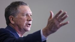 Republican presidential candidate, Ohio Gov. John Kasich speaks at a rally at the Monroe County Community College, Monday, March 7, 2016, in Monroe, Mich. (AP Photo/Carlos Osorio)