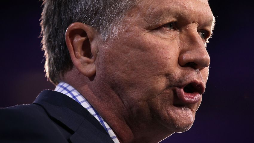NATIONAL HARBOR, MD - MARCH 04:  Republican presidential candidate Gov. John Kasich of Ohio speaks during CPAC 2016 March 4, 2016 in National Harbor, Maryland. The American Conservative Union hosted its annual Conservative Political Action Conference to discuss conservative issues.  (Photo by Alex Wong/Getty Images)