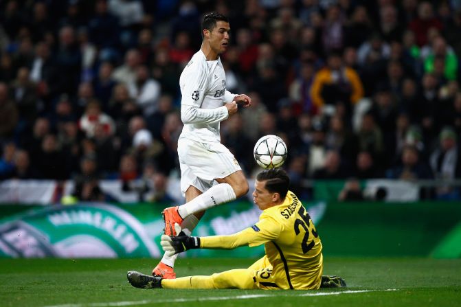 Cristiano Ronaldo was closed down by Wojciech Szczesny several times before breaking the deadlock with a goal in the 63rd minute. 