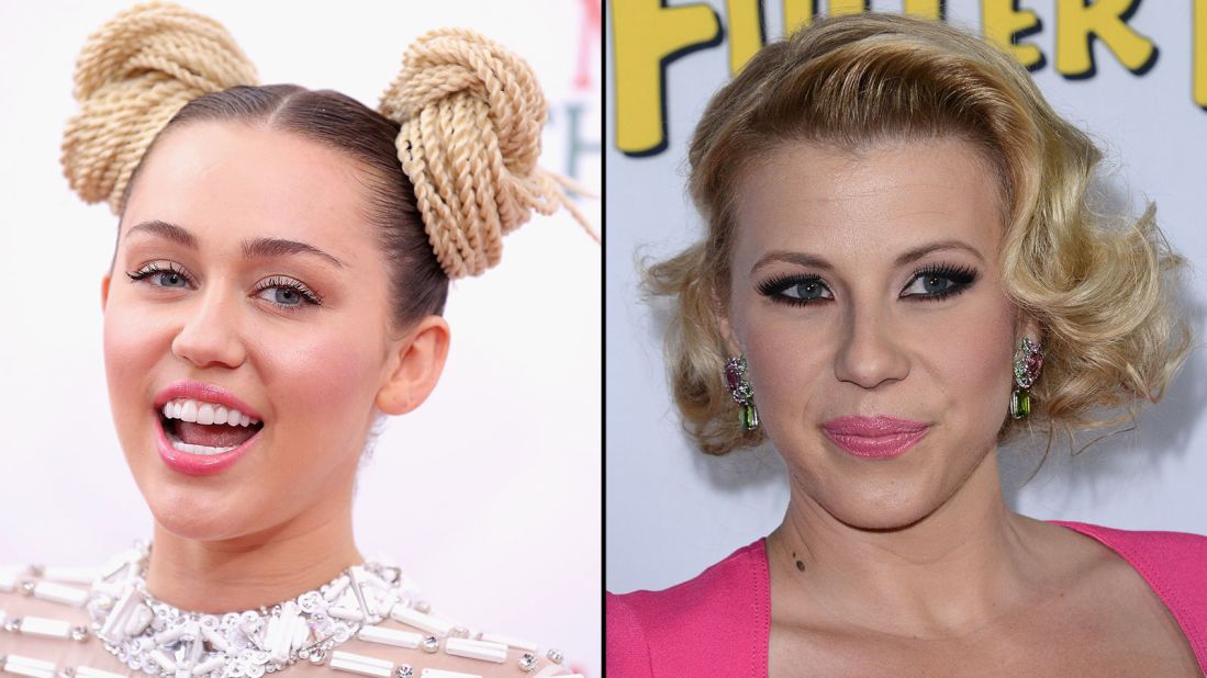 Fans were upset when Miley Cyrus posted some unflattering photos of "Full House" star Jodie Sweetin from her partying days. Sweetin took the high road, saying, "I don't pay attention to negative stuff." 