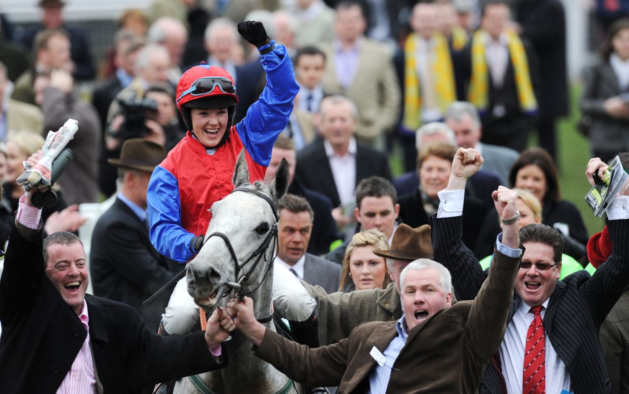 Her career wins include one on Thousand Stars on the final day of the 2010 Cheltenham Festival.