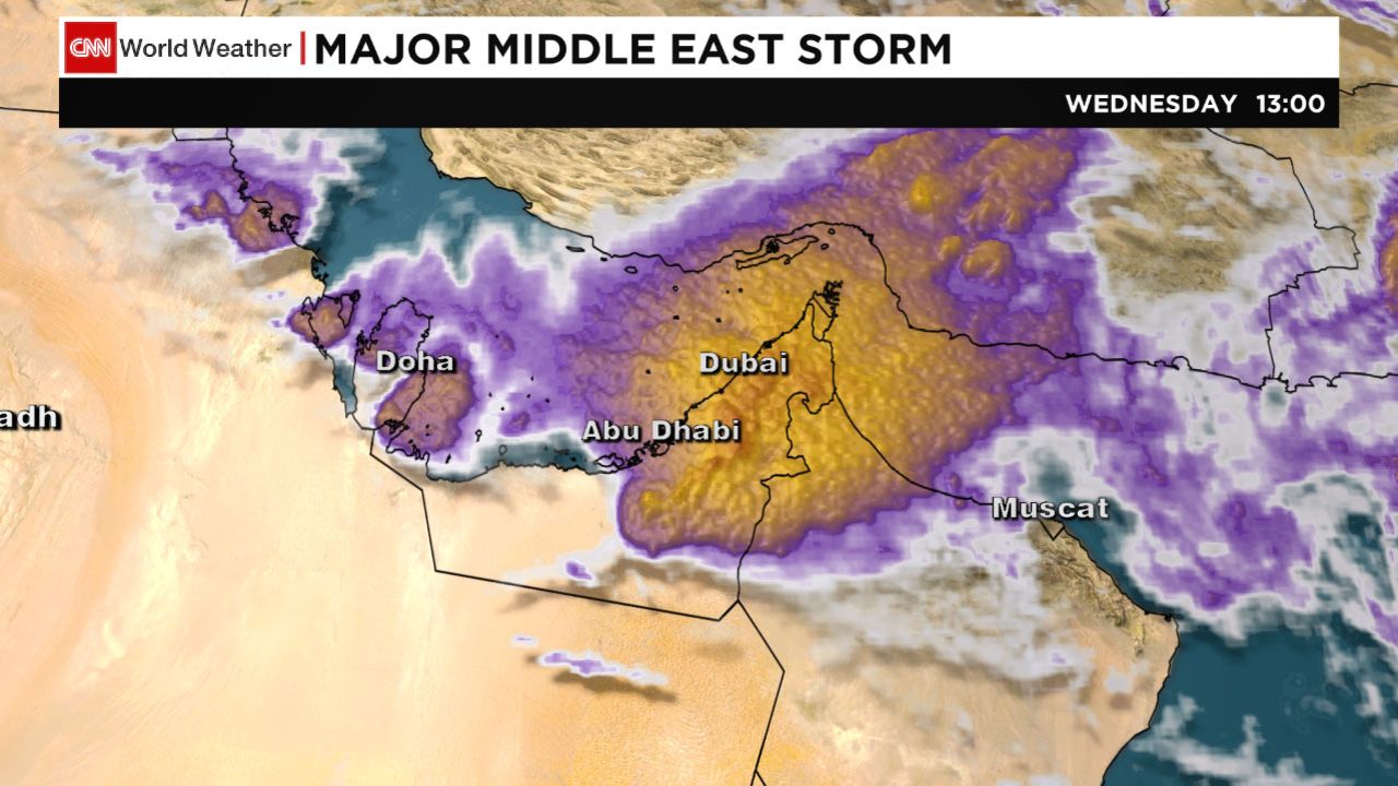 A severe storm whips through the United Arab Emirates on Wednesday.