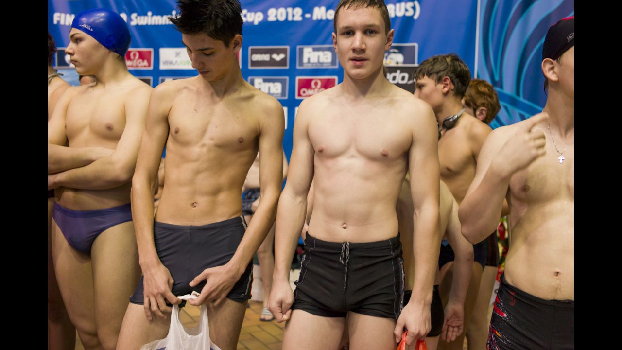 Competitors at the Swimming Center of the Olympic Sports Complex, Moscow