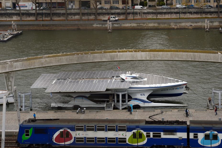 The MS Turanor PlanetSolar circumnavigated the world in a westward direction from Monaco in one year, seven months and seven days, operating on solar power only. The trip was completed in 2012. 