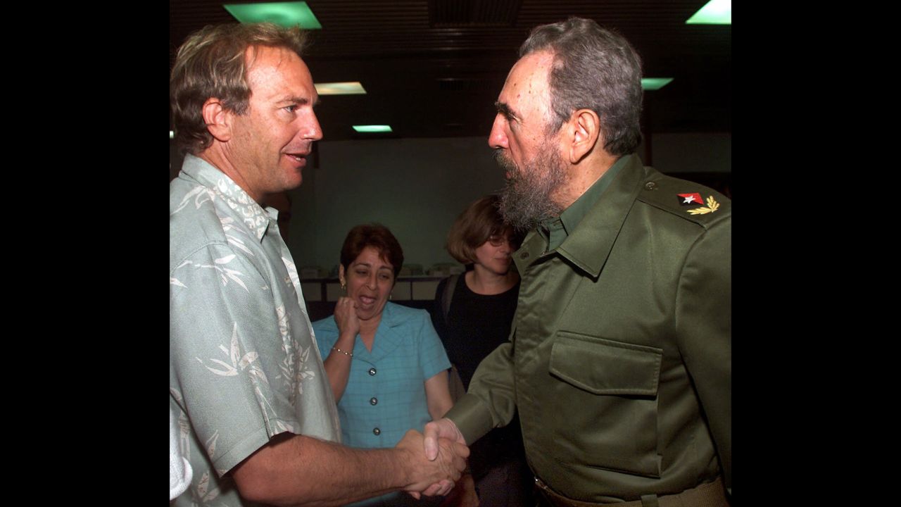 In 2001, American actor Kevin Costner went to Cuba to give Fidel Castro a private screening of Costner's movie "Thirteen Days." The movie dealt with the subject of the Cuban Missile Crisis. 
