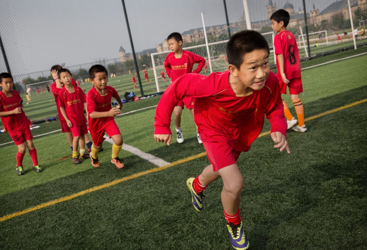 The Evergrande Football School in Qingyuan, Guangdong, is thought to be the biggest of its kind in the world. Built in just 10 months, it cost $185 million. 