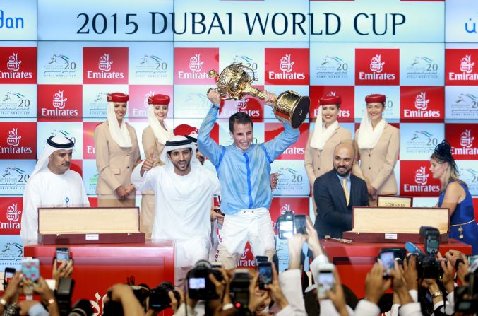 Jockey Buick and owner Sheikh Rashid Al Maktoum, the late Crown Prince of Dubai, were visibly thrilled with the $6 million first place prize.