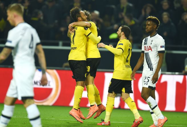 It was Aubameyang who opened the scoring with a fine header as Dortmund piled the pressure on its opponents.