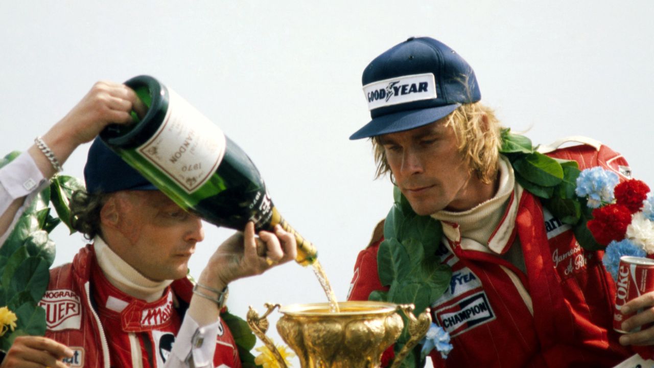 Hunt and Lauda went head to head in the 1976 title race.