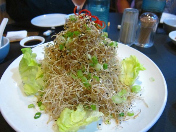It's hard to get tired of chef Tonny Chan's shredded crispy yam salad, which is doused with an indecipherable truffle sauce.