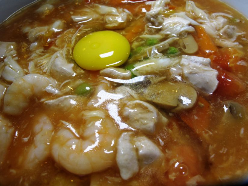 At Red Star, the smooth, signature egg seafood hor fun is always a crowd pleaser.